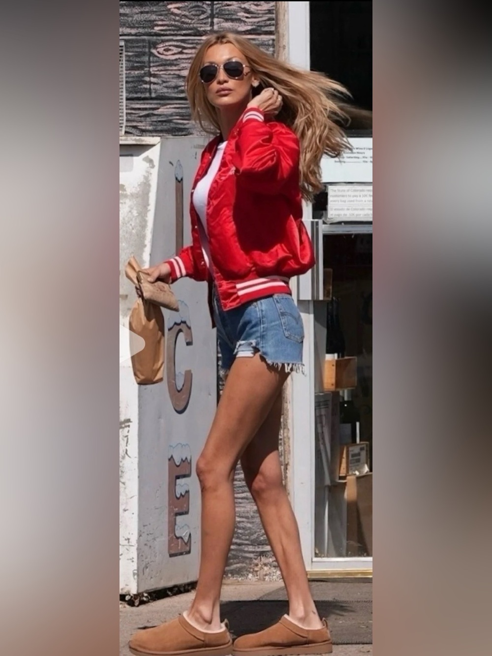 NWT Aritzia Red White Stadium Varsity Jacket